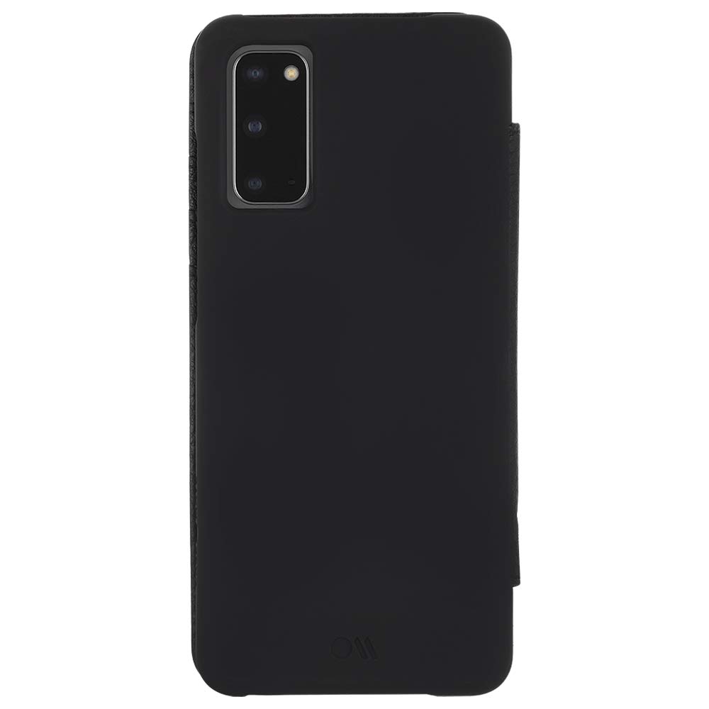 Case-Mate Leather Wallet Folio for Samsung Galaxy S20 - 6.2 Inch Black Leather Case with 4 Card Slots & Cash Holder - Perfect for Everyday Use & Travel