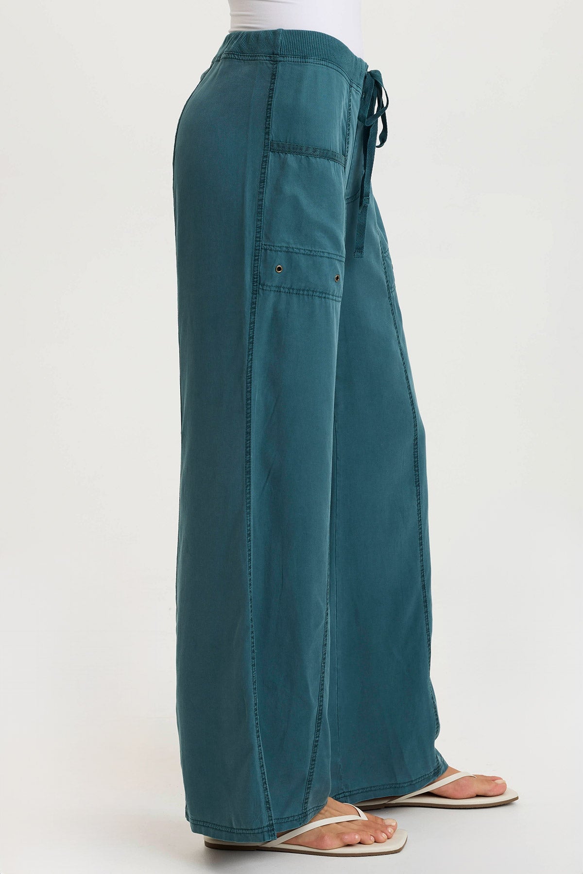 Tarla Twill Dropped Pocket Wide Leg Pants for Women - Comfortable High Waisted Loose Fit Trousers | Perfect for Work, Travel & Casual Outfits