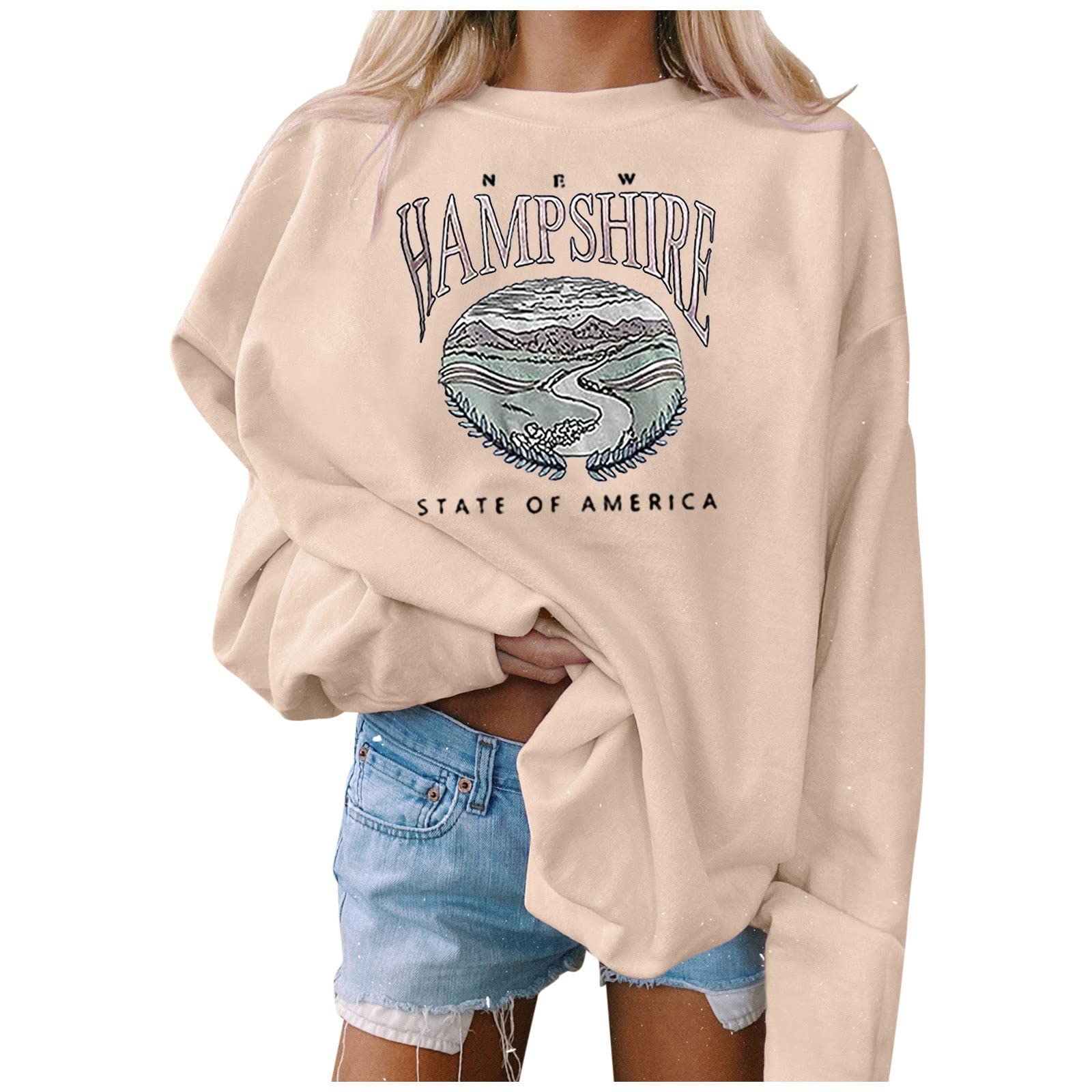 Vacger Women's Vintage Print Blouses - Oversized Loose Round Neck Tops for Ladies | Casual Wear, Office Outfits & Everyday Fashion