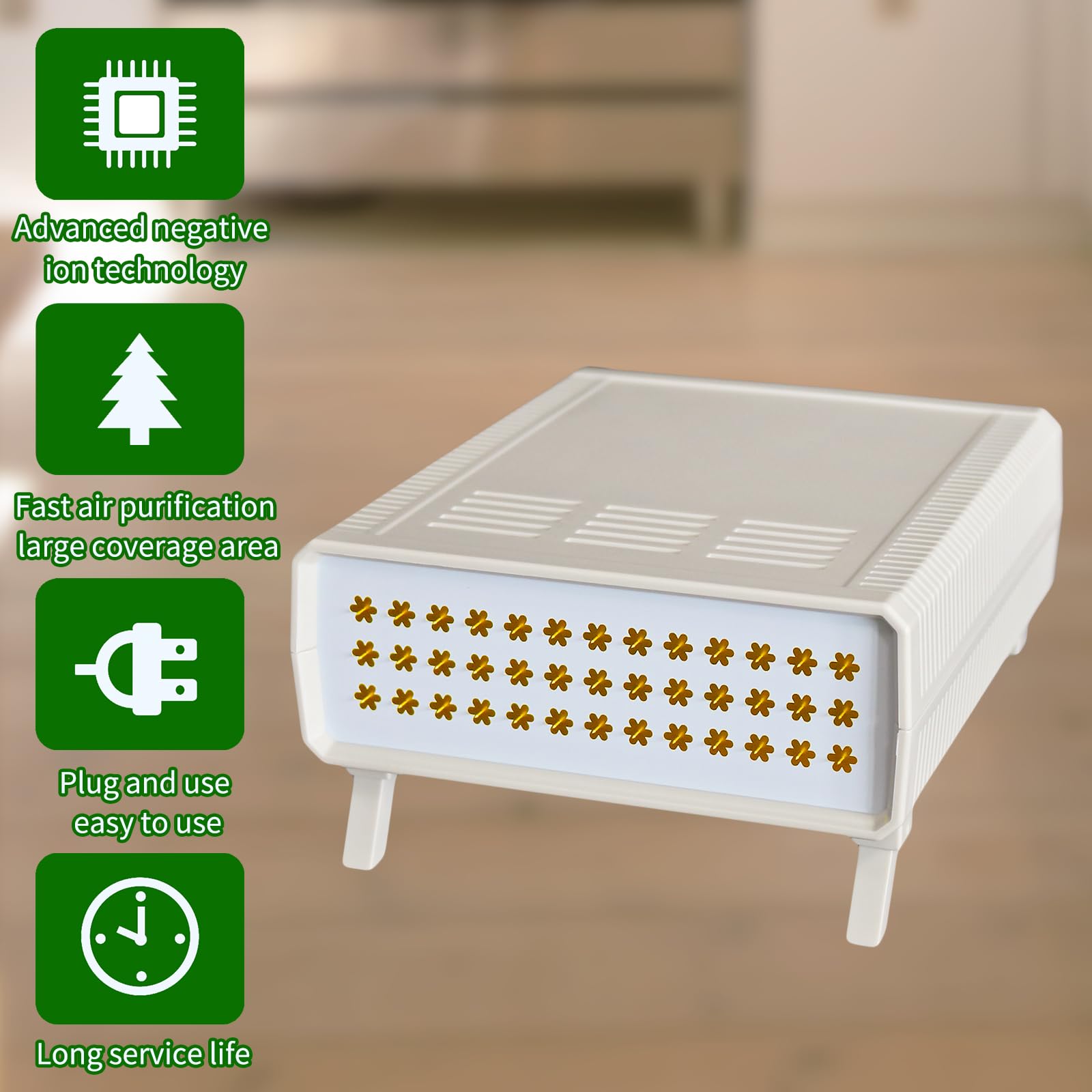 High Output Negative Ion Generator - 200 Million Ions/Sec Air Purifier for Home, Bedroom, Kitchen | Eliminates Smoke, Dust, Pet Odors & Allergens | Perfect for Allergy Relief & Fresh Indoor Air