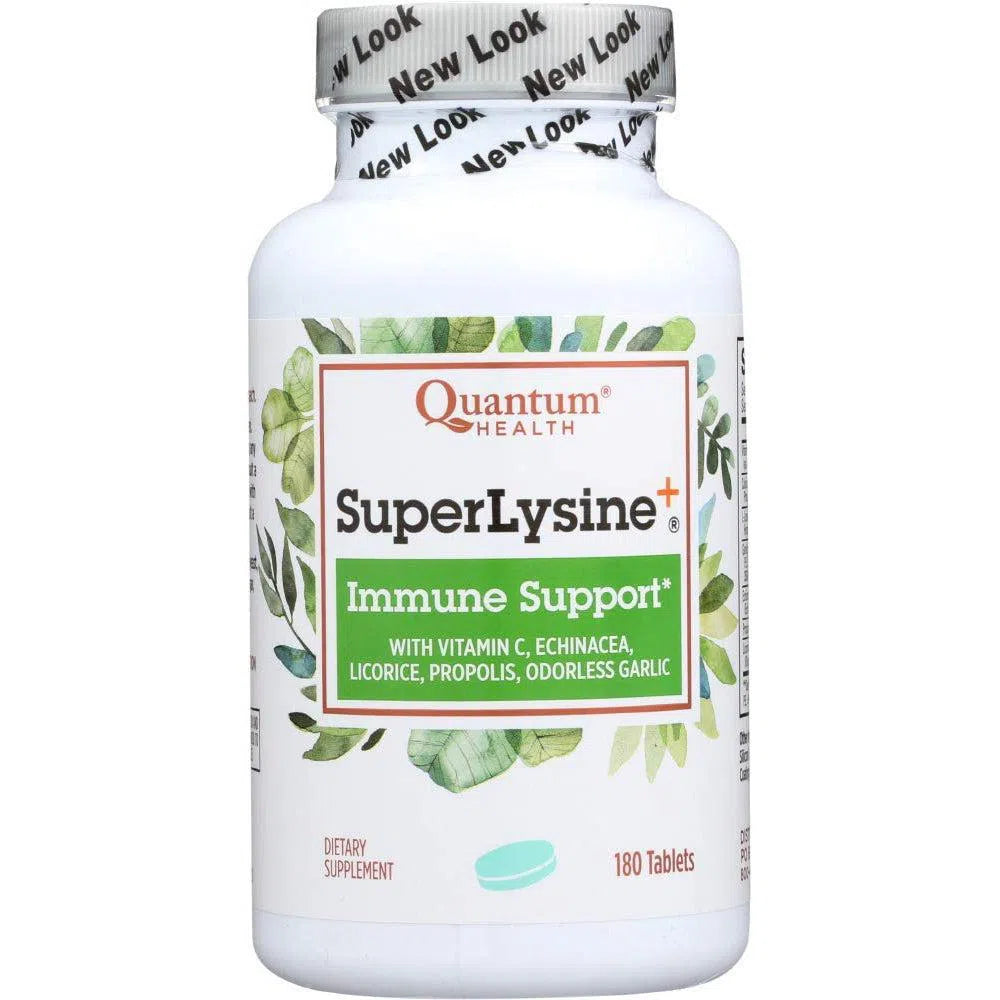 Quantum Super Lysine+ Tablets for Immune Support - Essential Amino Acid Supplement for Adults & Kids - Cold Sore Relief & Collagen Booster - Daily Immune System Support for Family Wellness