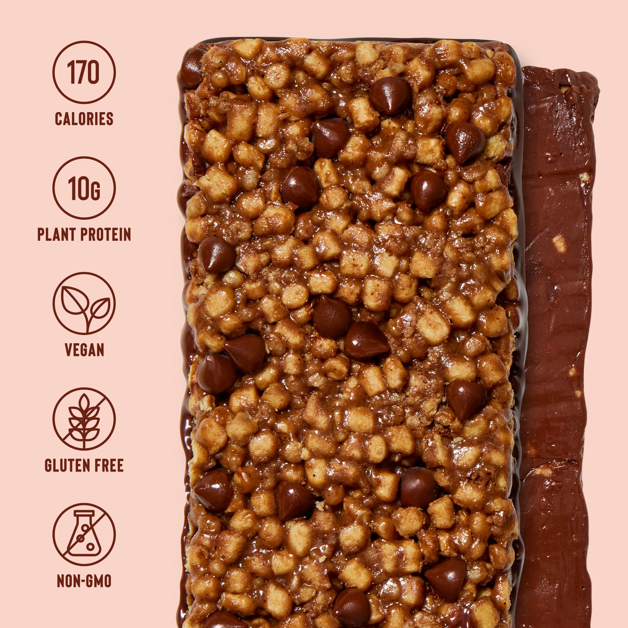 Hot Chocolate Mezcla Puff-Crispy Vegan Protein Bar - Gluten Free Plant-Based Energy Snack for Workouts, Hiking & Healthy On-the-Go Nutrition