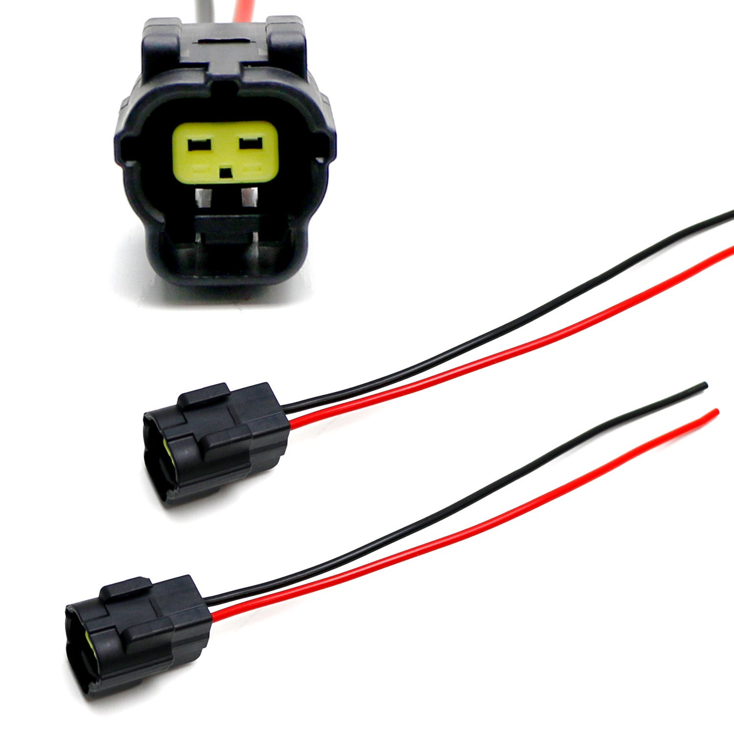 2 Pin Female ECT Coolant Temperature Sensor Connector Plugs with Lead Pigtails - Waterproof Automotive Electrical Connectors for Engine Cooling System Diagnostics & Repair