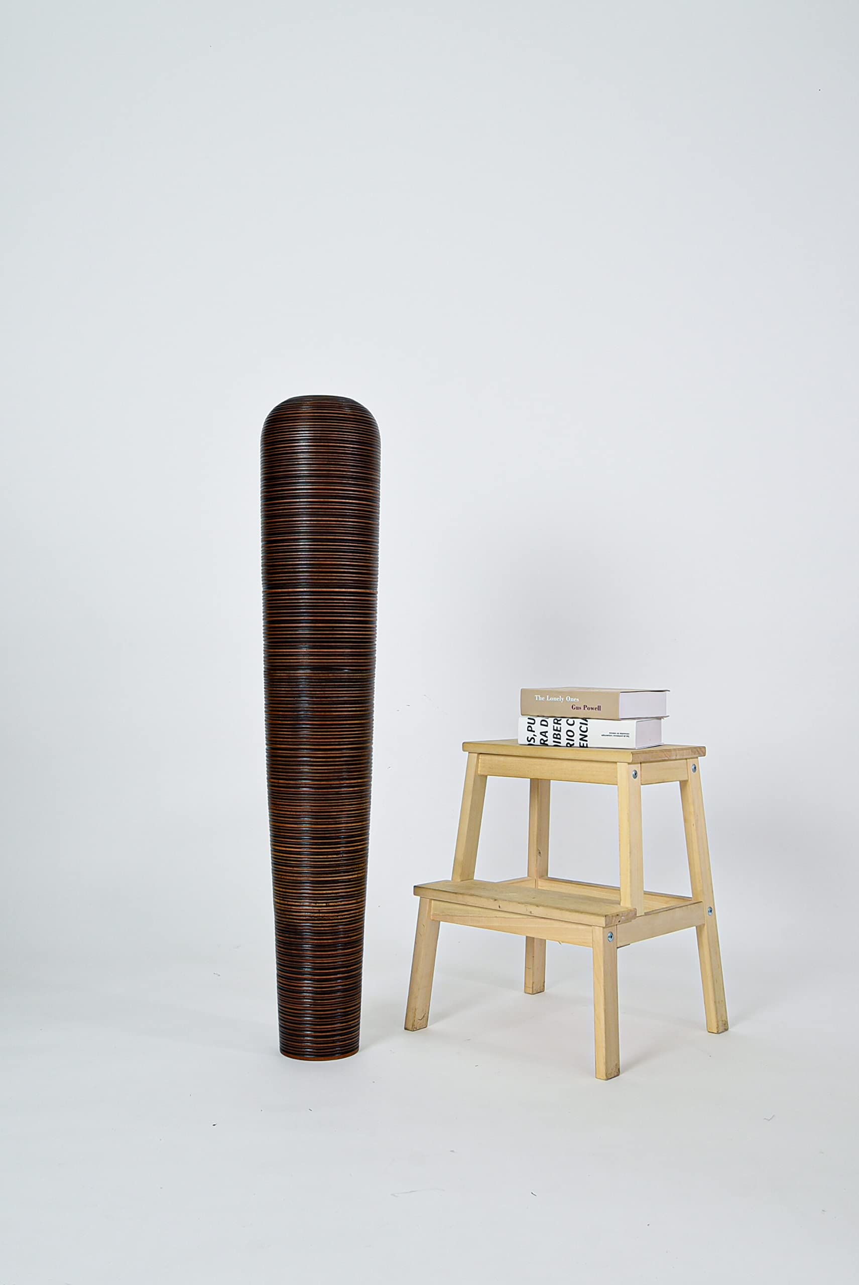Leewadee 43 Inch Large Brown Wooden Floor Vase - Farmhouse Home Decor for Flowers, Fake Plants & Pampas Grass - Perfect for Living Room, Entryway or Wedding Centerpiece Decorations