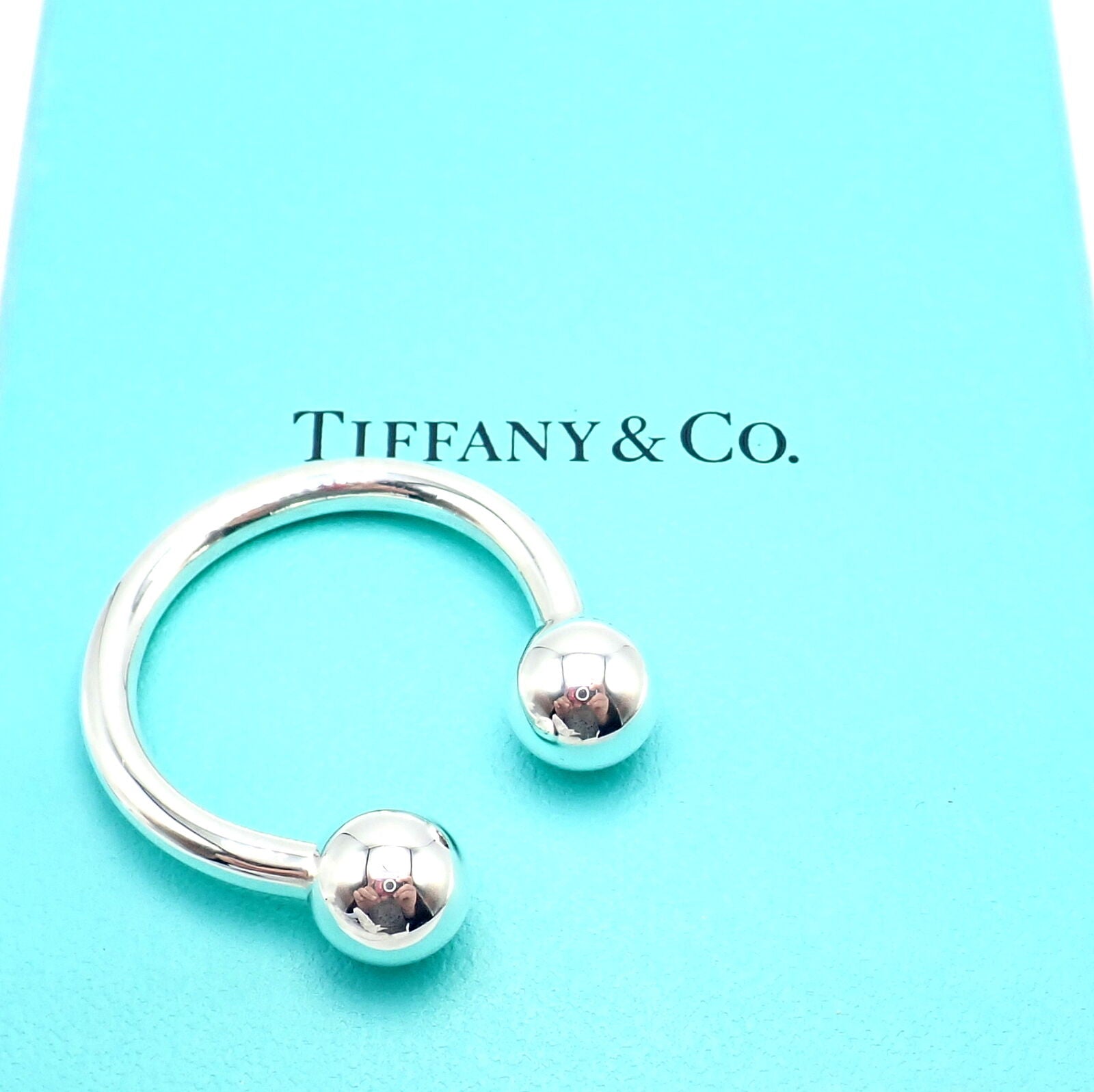 Authentic Vintage Tiffany & Co. Sterling Silver Classic Ball Keychain Keyring - Perfect for Luxury Gifts, Everyday Carry & Key Organization
