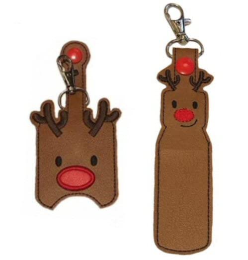 Reindeer Hand Sanitizer & Lip Balm Holder - Christmas Gift for Kids, Holiday Party Favors, Office Desk Decor