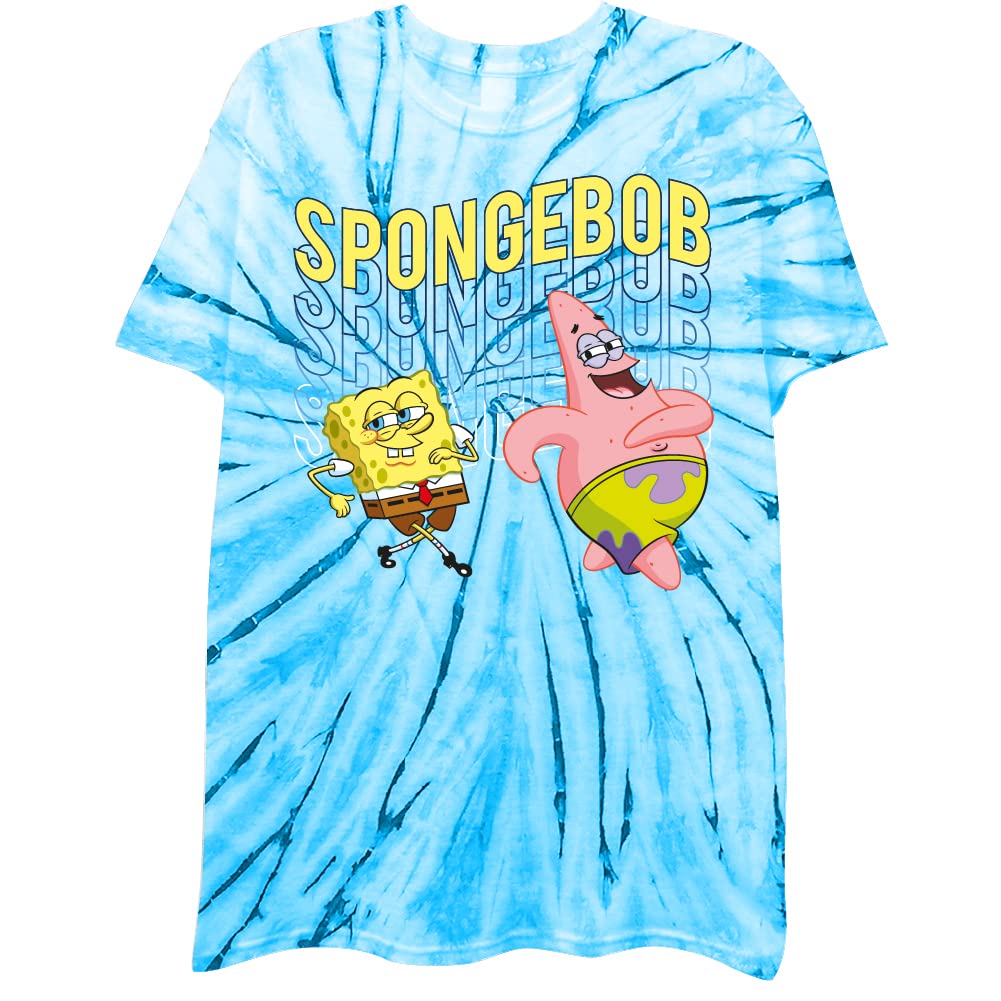 SpongeBob SquarePants Tie Dye T-Shirt for Men - Classic Cartoon Characters (SpongeBob, Patrick, Squidward & Mr. Krabs) | Casual Wear, Gift for Fans, Cosplay & Everyday Outfits