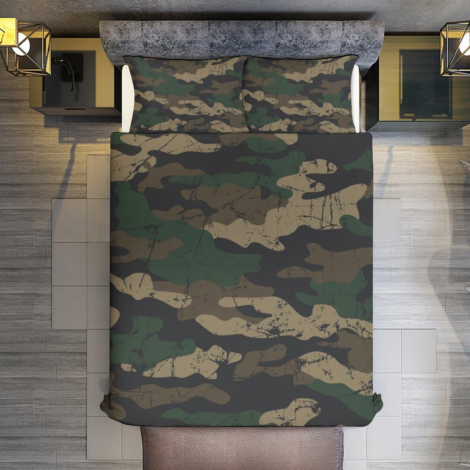 Camo Camouflage 3-Piece Comforter Set - Soft Queen Size Bedding (90