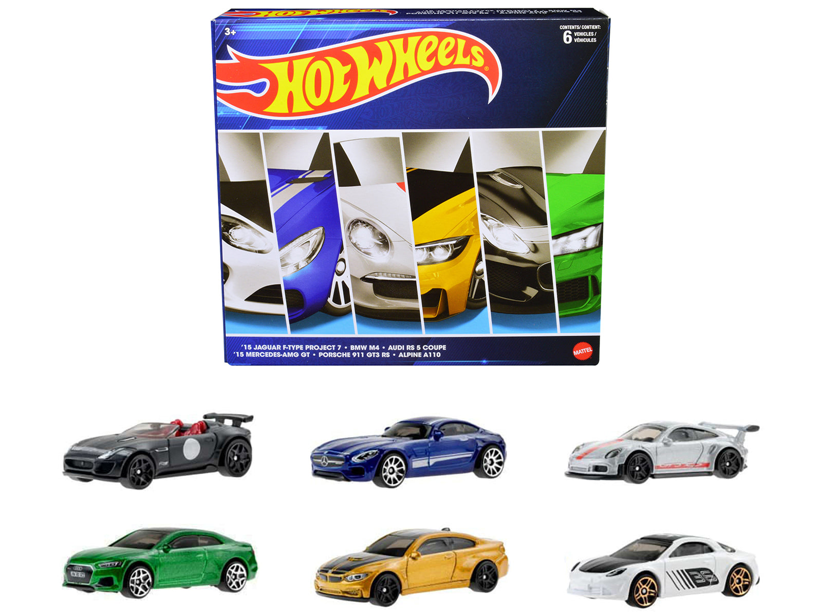 Hot Wheels European Theme 6-Piece Diecast Model Car Collection - Perfect for Display, Gifts & Racing Enthusiasts