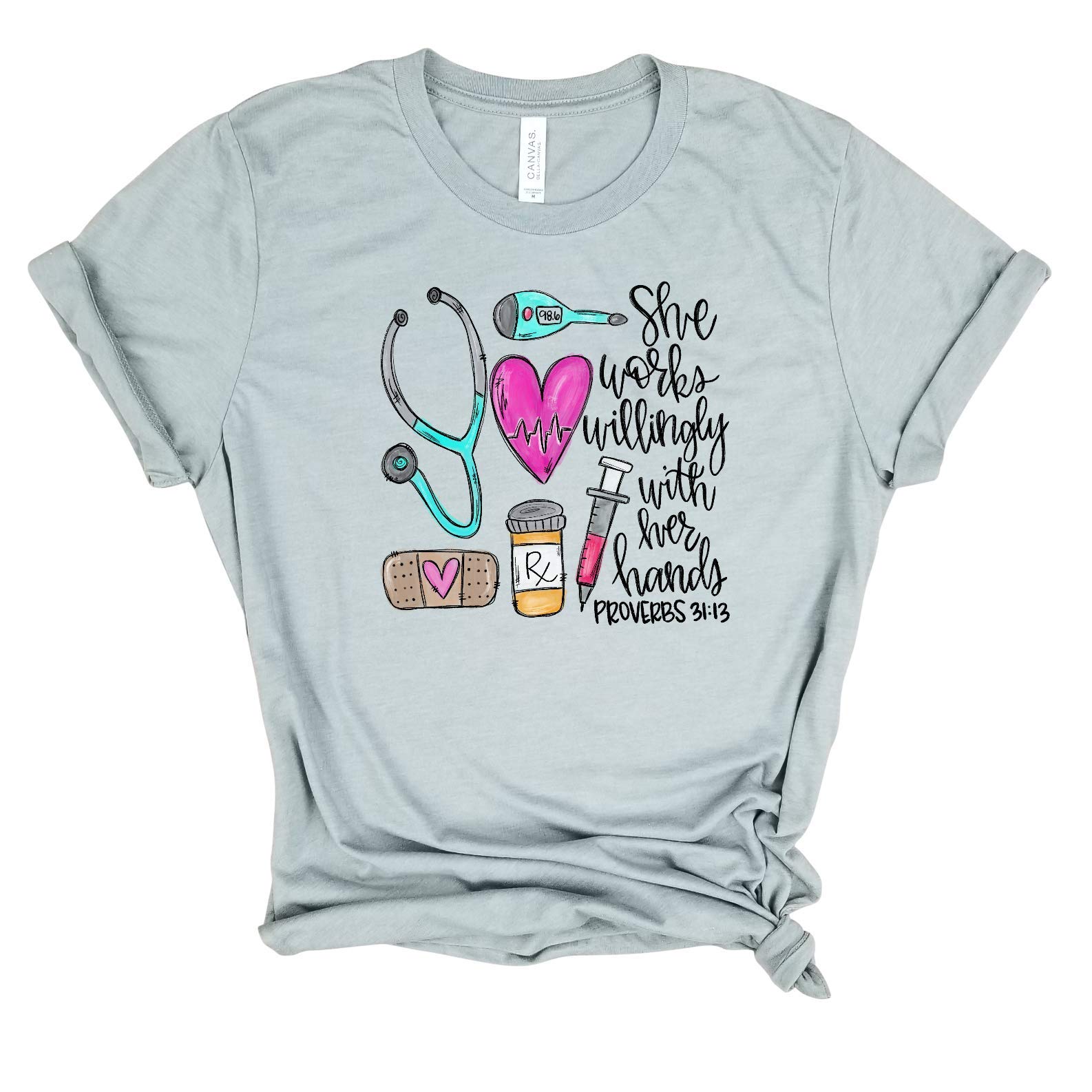 Nursing School Shirt - Bible Verse Nurse Gift Tee for Work & Appreciation