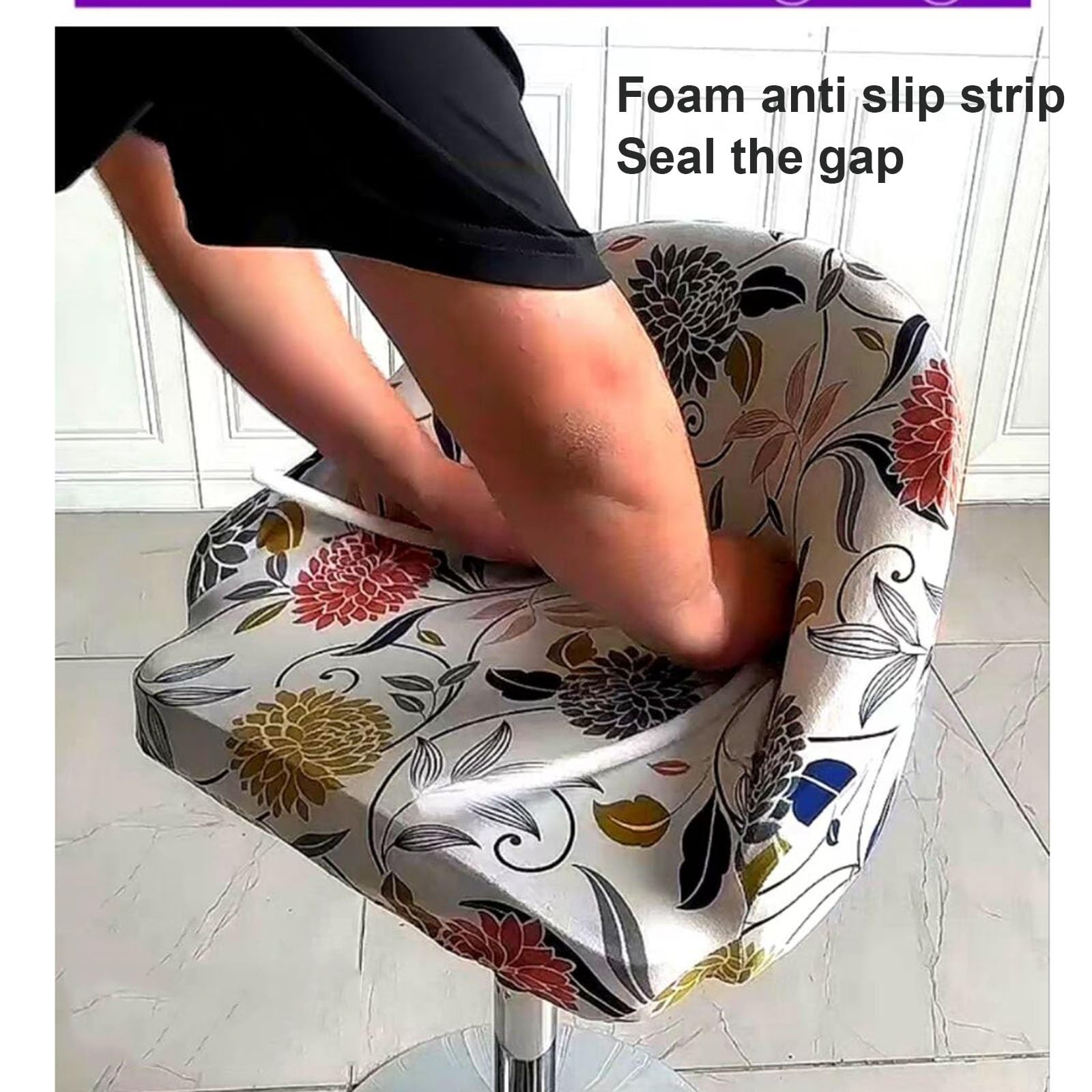 Stretch Bar Stool Covers with Round Back & Arms - Swivel Chair Slipcovers for Kitchen Island, Counter, or Dining Room - Waterproof & Elastic Fabric for Home Decor & Protection
