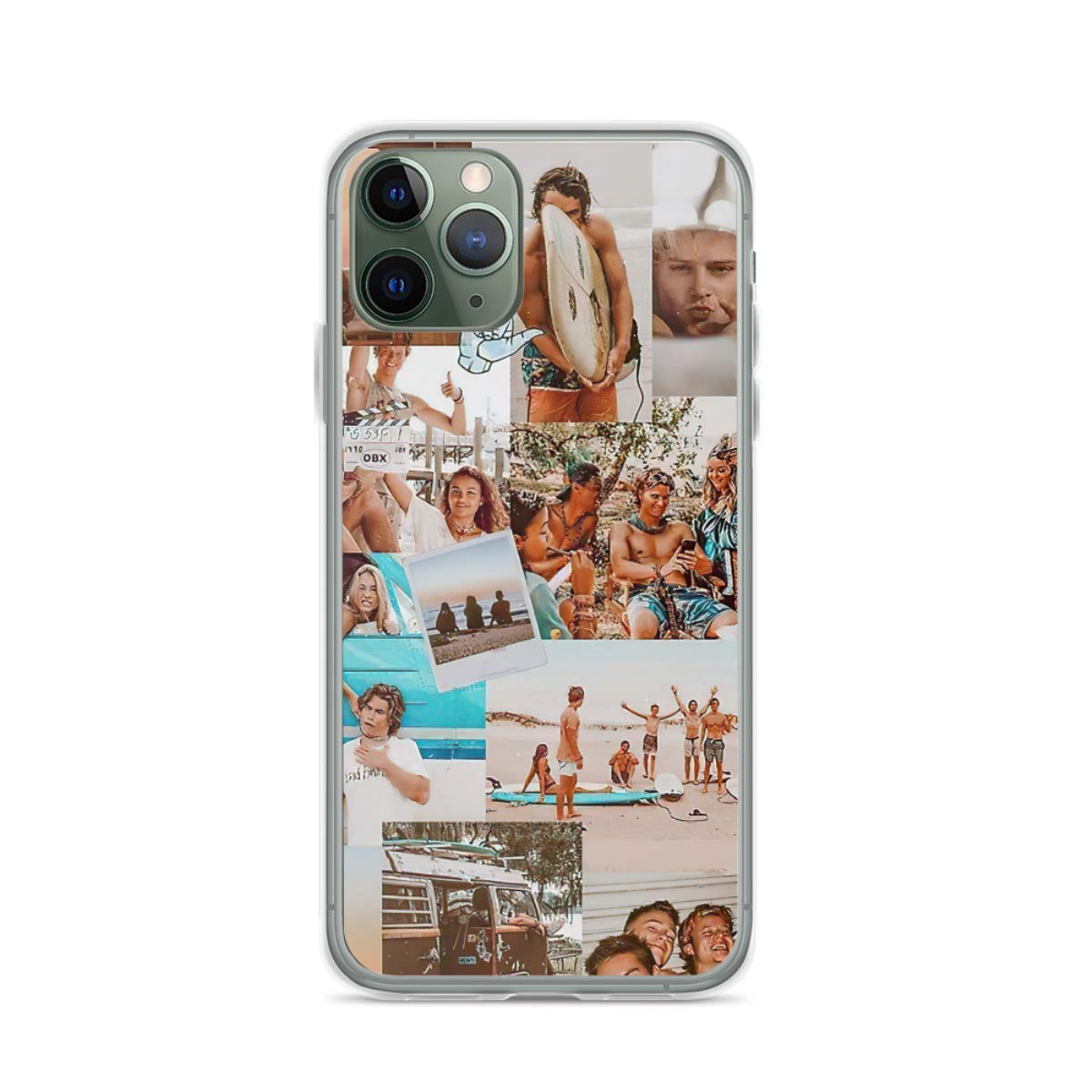 Charptse Clear Shockproof Phone Case for iPhone 12 Pro Max - Summer Outer Banks Aesthetic Collage Design | Slim Protective Cover with Charm Accessory | Perfect for Beach Vacation, Outdoor Activities & Daily Use