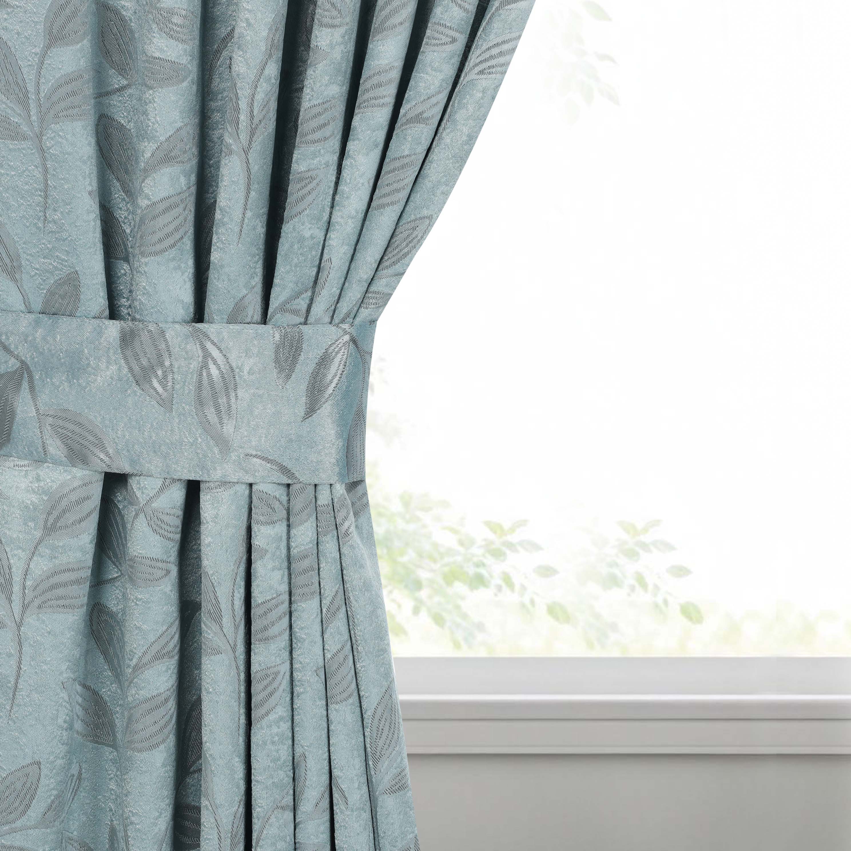 Blackout Curtains for Bedroom - Set of 2 Panels, 100% Room Darkening Thermal Insulated Drapes with Leaves Pattern - Perfect for Nursery, Home Theater & Light Sleepers
