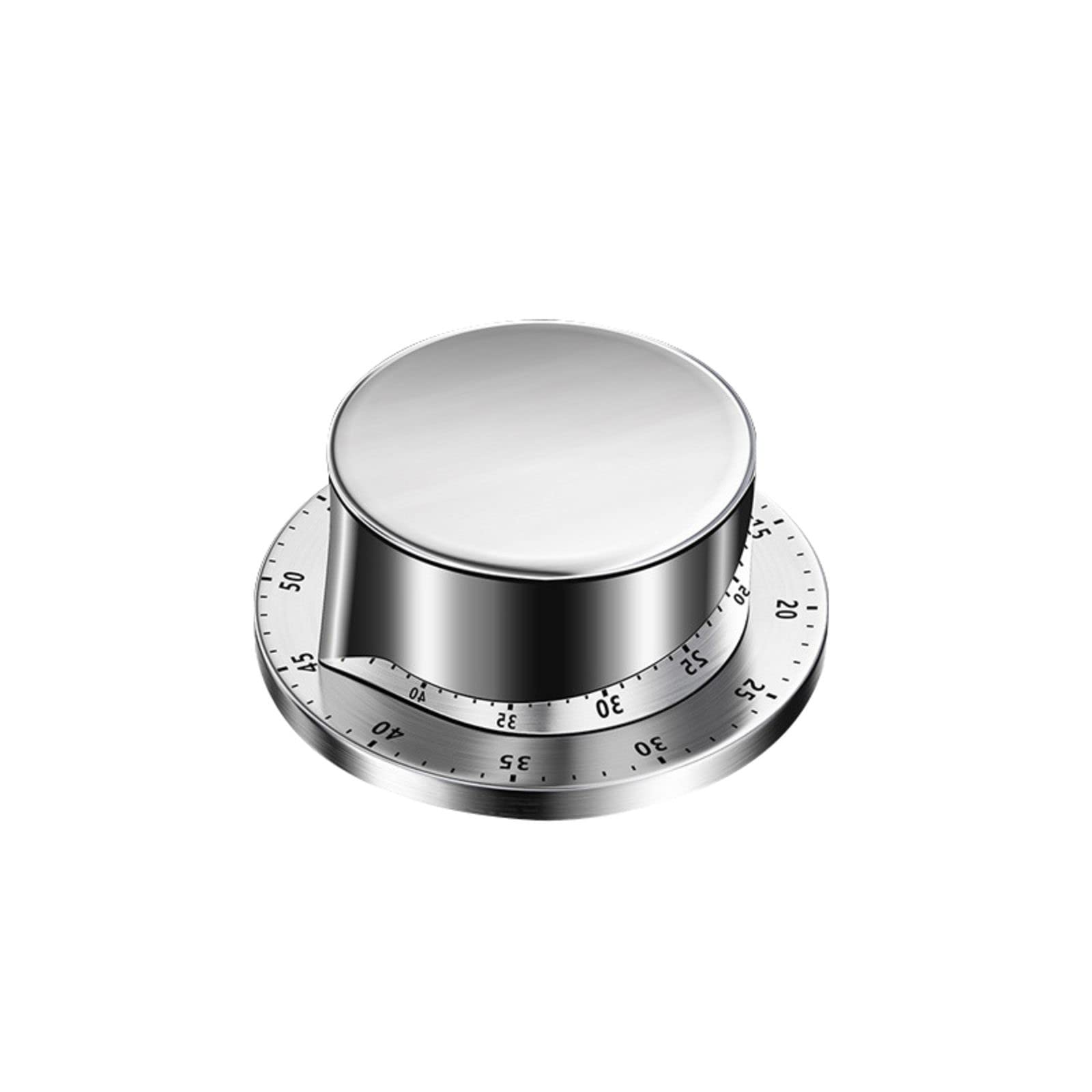Premium Stainless Steel Mechanical Kitchen Timer with Loud Alarm - No Batteries Needed, Magnetic Backing - Perfect for Cooking, Baking, and Meal Prep (White, One Size)