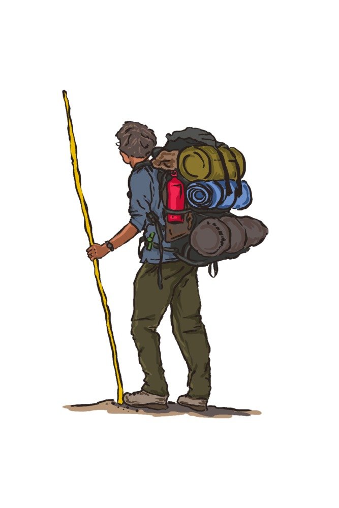 Hiker Icon 16x24 Giclee Gallery Art Print - Vivid Textured Wall Decor for Living Room, Bedroom & Office - Nature Inspired Landscape Painting for Home & Office Decor