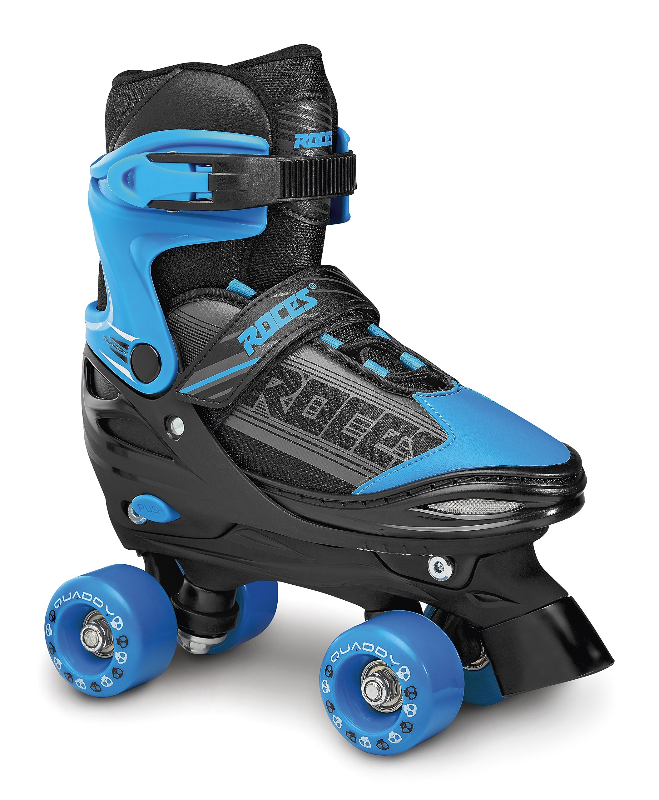 Roces Adjustable Kids Roller Skates for Boys - Quaddy Style with Size Adjustment - Perfect for Outdoor Play, Skate Parks & Birthday Gifts
