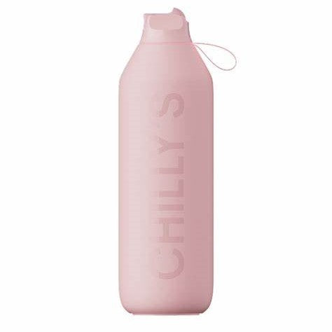 Chilly's Series 2 1L Insulated Stainless Steel Water Bottle - Leakproof Flip Lid, BPA Free, Hot & Cold Retention (Pink) - Perfect for Gym, Hiking, Travel & Everyday Hydration