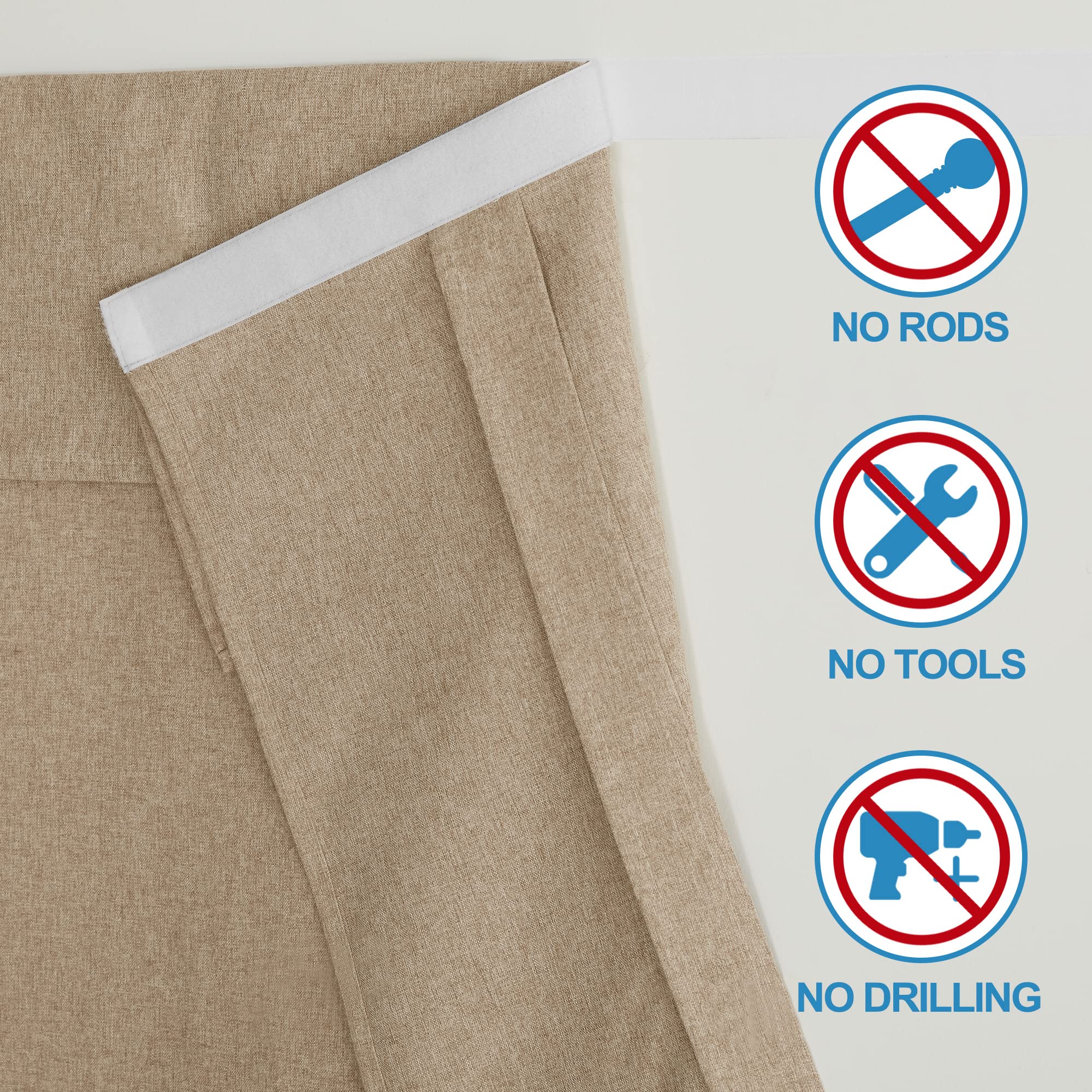 RYB HOME Thermal Insulated Room Darkening Door Curtains - Linen Blended Farmhouse Style for French/Double Glass Doors - 26x69 Inches, Mocha (1 Panel) - Perfect for Bedrooms, Living Rooms & Home Offices - Blocks Light & Ensures Privacy