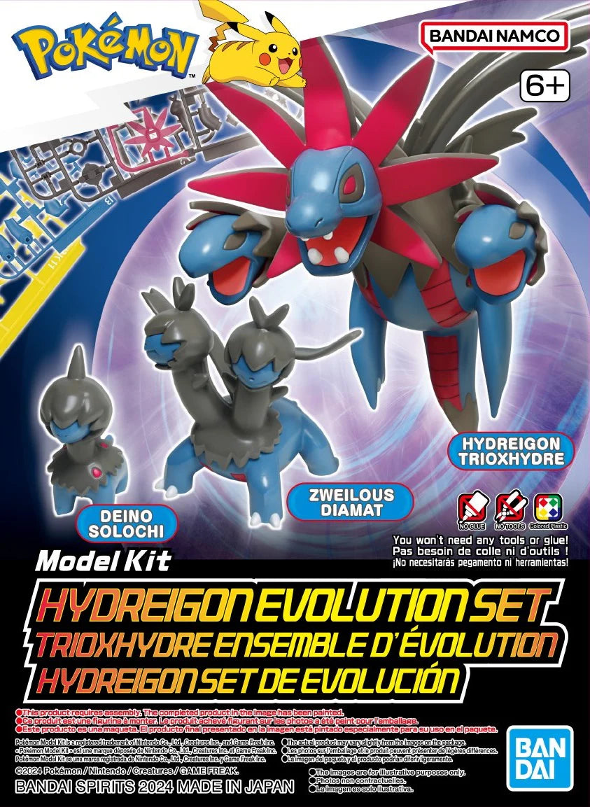 Bandai Pokemon Hydreigon Evolution Model Kit Set - Build & Collect Dragon-Type Pokemon Figure for Display & Battles | Perfect for Fans, Collectors & Gift Giving