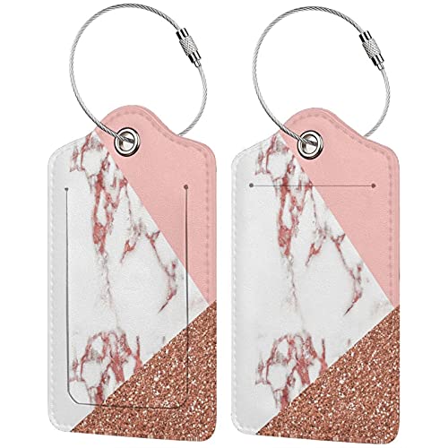Pink White Marble Glitter