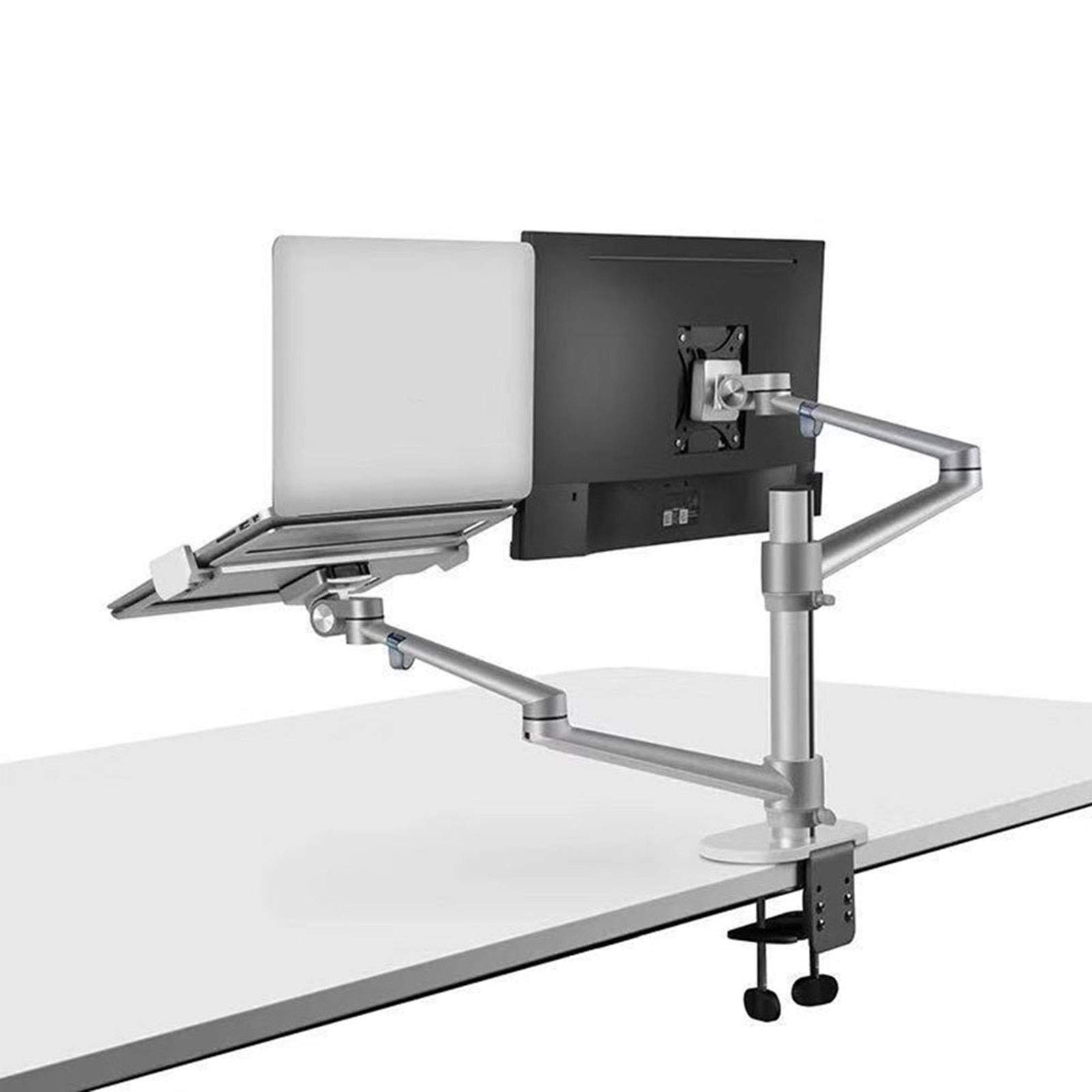 ELQ 2-in-1 360° Rotating Heavy Duty Dual Arm Desk Mount for 17-32