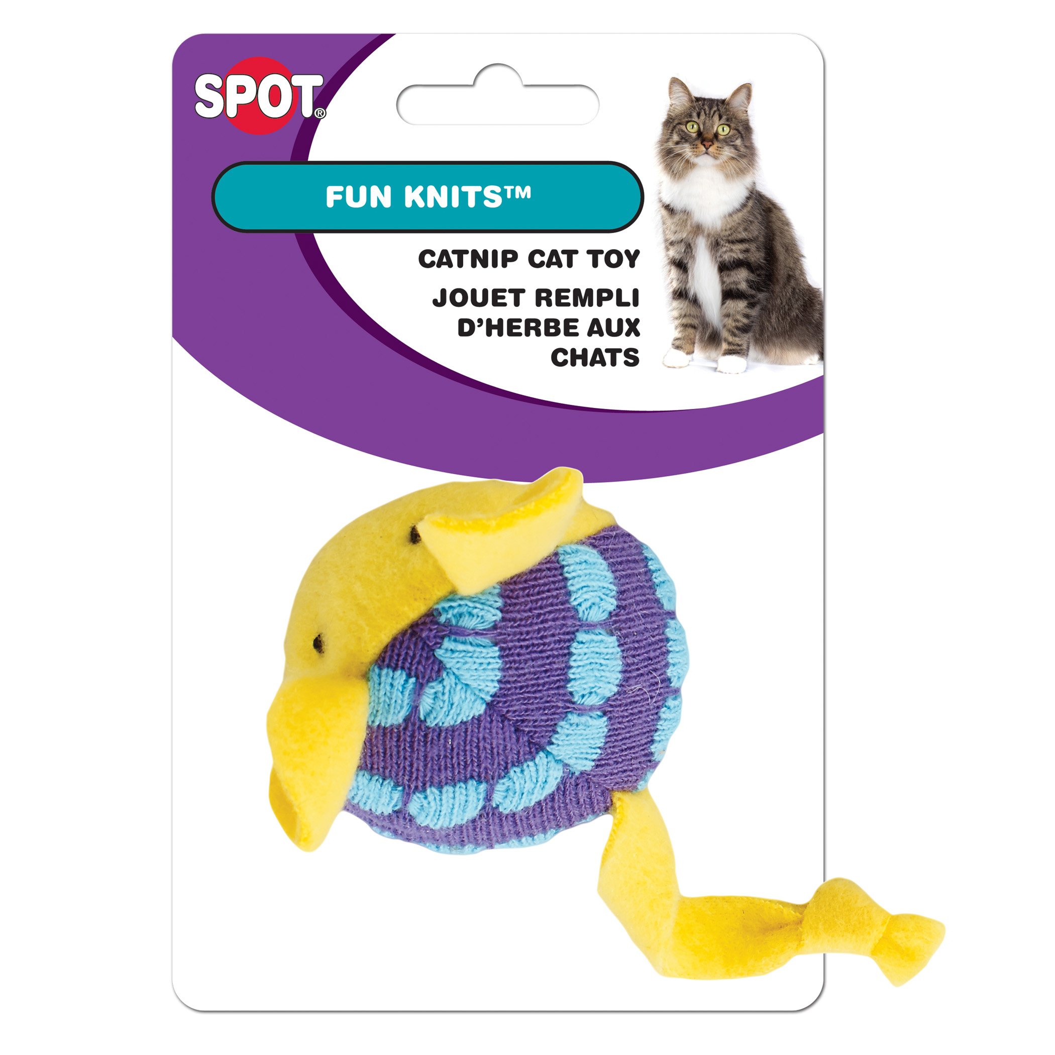 Ethical Pets Fun Knits Catnip Toy for Cats - Natural Catnip Stuffed Knitting Yarn Kitten Play Toy - Perfect for Playtime, Training & Stress Relief