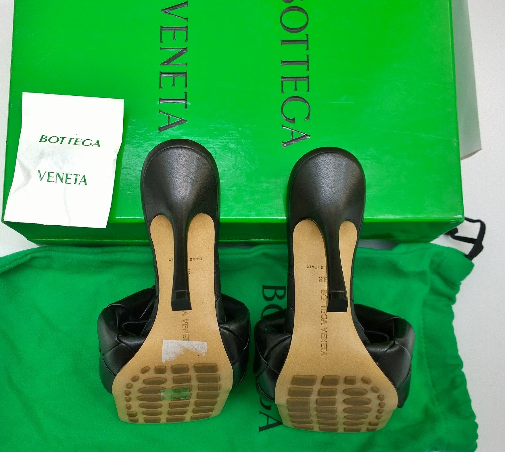 Bottega Veneta Lido Black Leather Slides - Open Toe Heels Sandals for Women | New in Box | Perfect for Summer, Beach, and Casual Outings