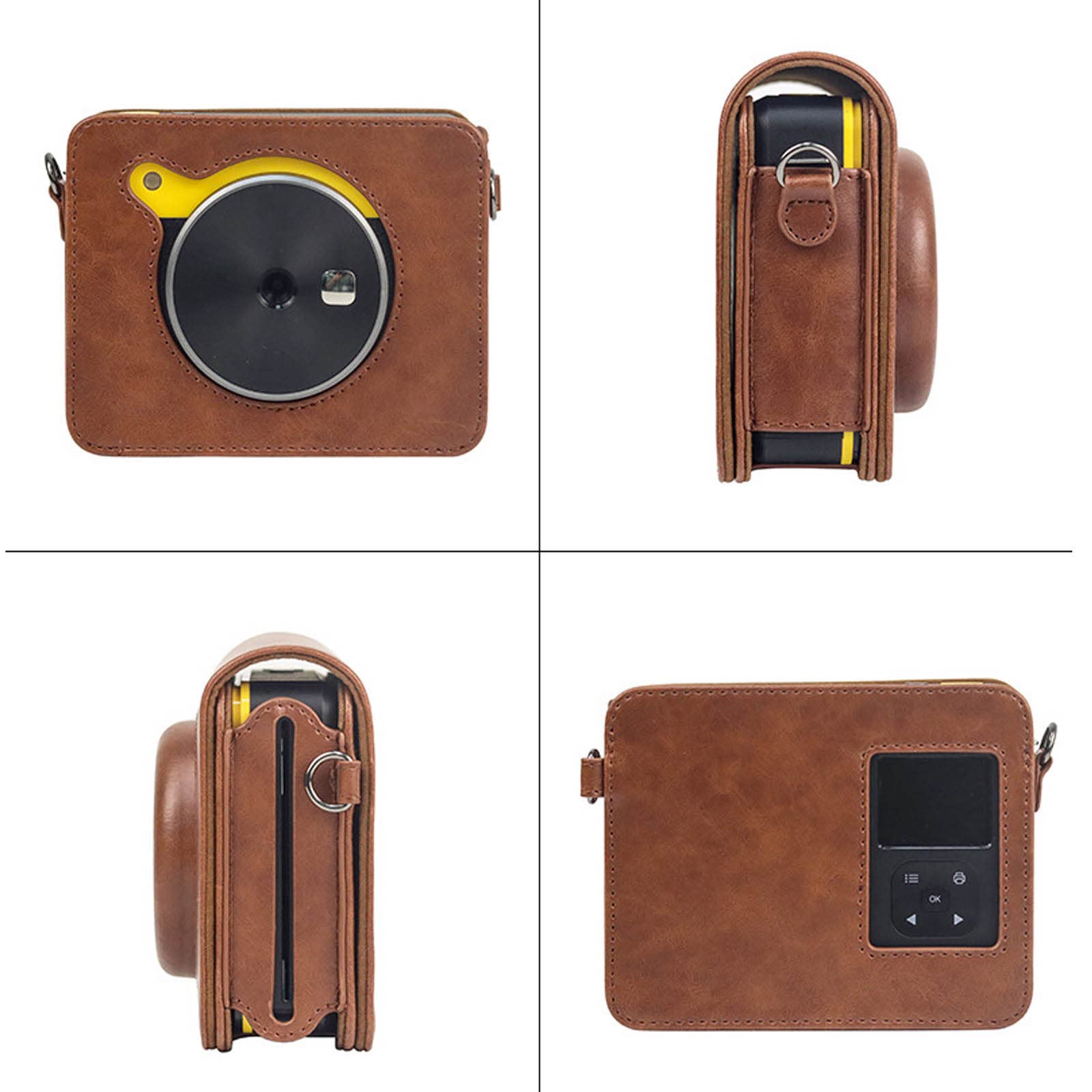 Kodak Mini Shot 3 Retro Instant Camera & Photo Printer Protective Case - PU Leather Cover with Adjustable Strap for Travel, Parties & Everyday Use