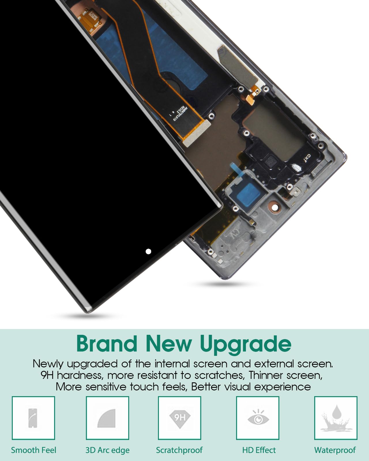 OLED Screen Replacement for Samsung Galaxy Note 10 Plus (SM-N975/SM-N976) 4G/5G LCD Touch Screen Digitizer Assembly with Frame - Black | Repair Kit for Cracked or Damaged Display | Perfect for DIY Phone Fixes & Professional Repairs