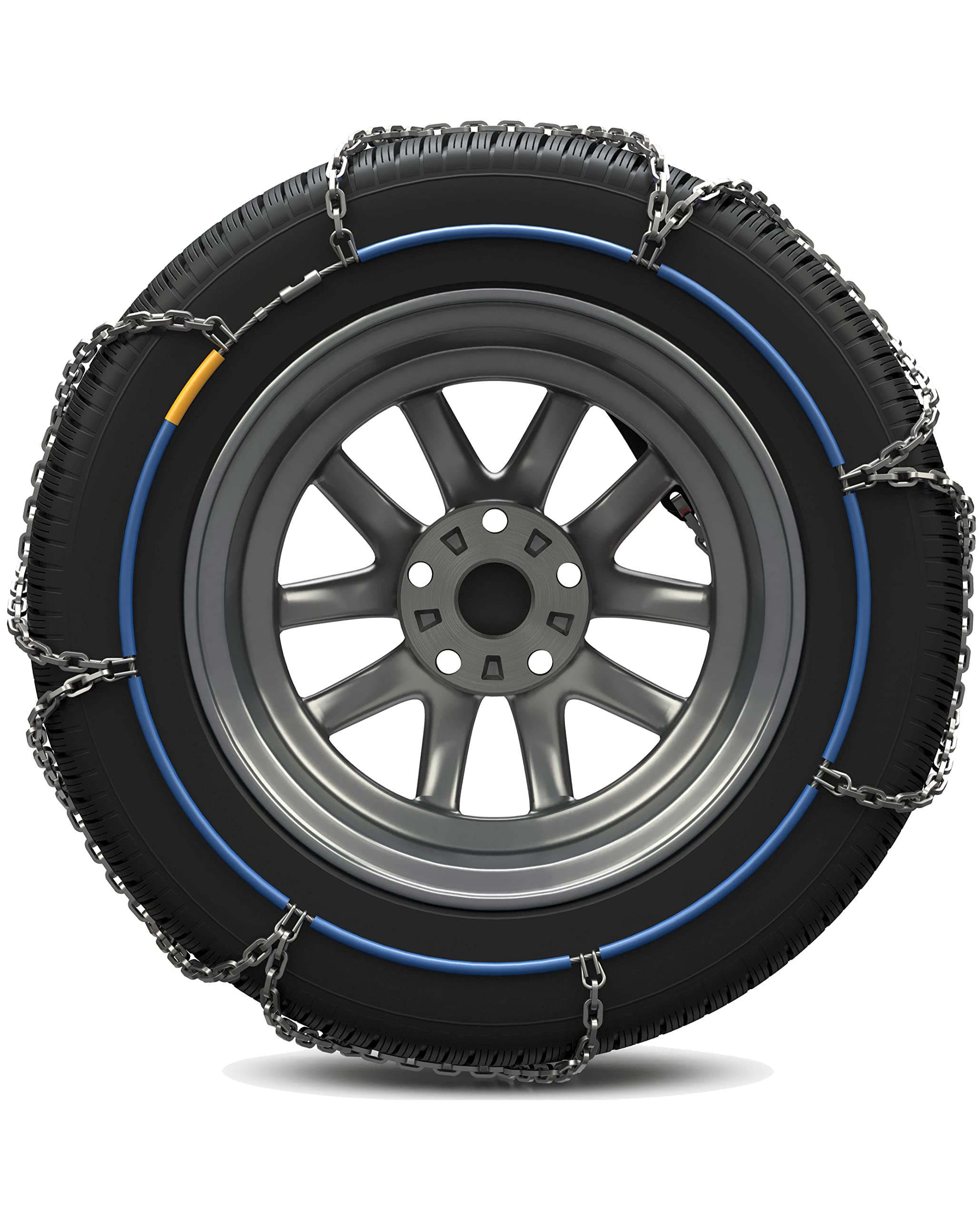 KONIG CB-12 095 Snow Chains for Cars - Heavy Duty Traction Set of 2 - Winter Tire Chains for Snow & Ice - Perfect for SUVs, Trucks & Sedans in Harsh Winter Conditions