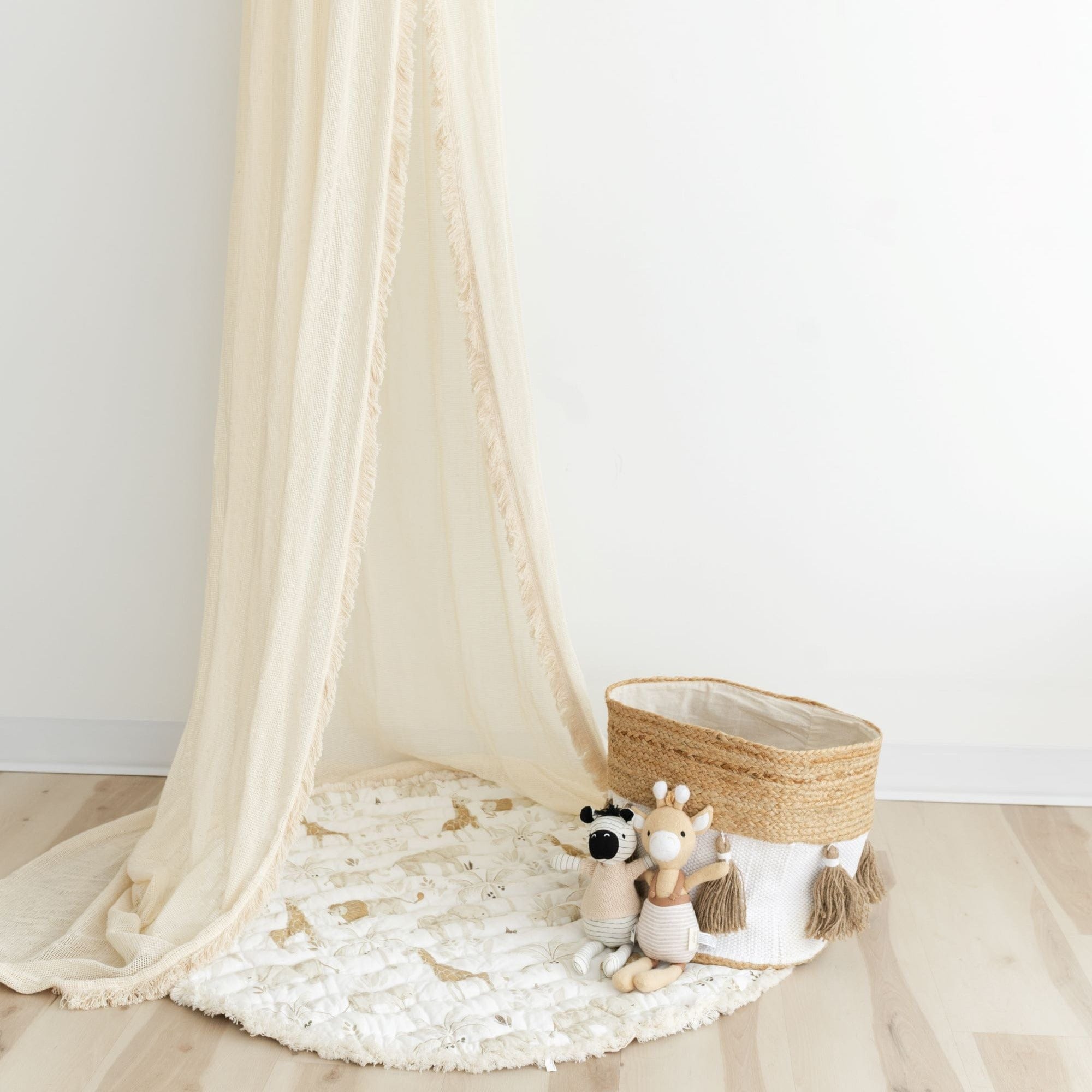 Handmade Macrame Canopy for Baby Crib - Boho Nursery Decor, Natural Cotton Hanging Crib Tent for Newborns & Toddlers - Perfect for Nursery, Bedroom, or Photo Shoot Backdrop