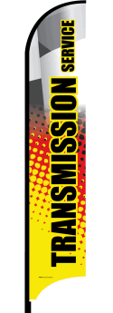 Feather Flag Banner for Transmission Service - High Visibility Advertising Sign for Auto Repair Shops & Car Dealerships - Perfect for Outdoor Promotions & Business Branding