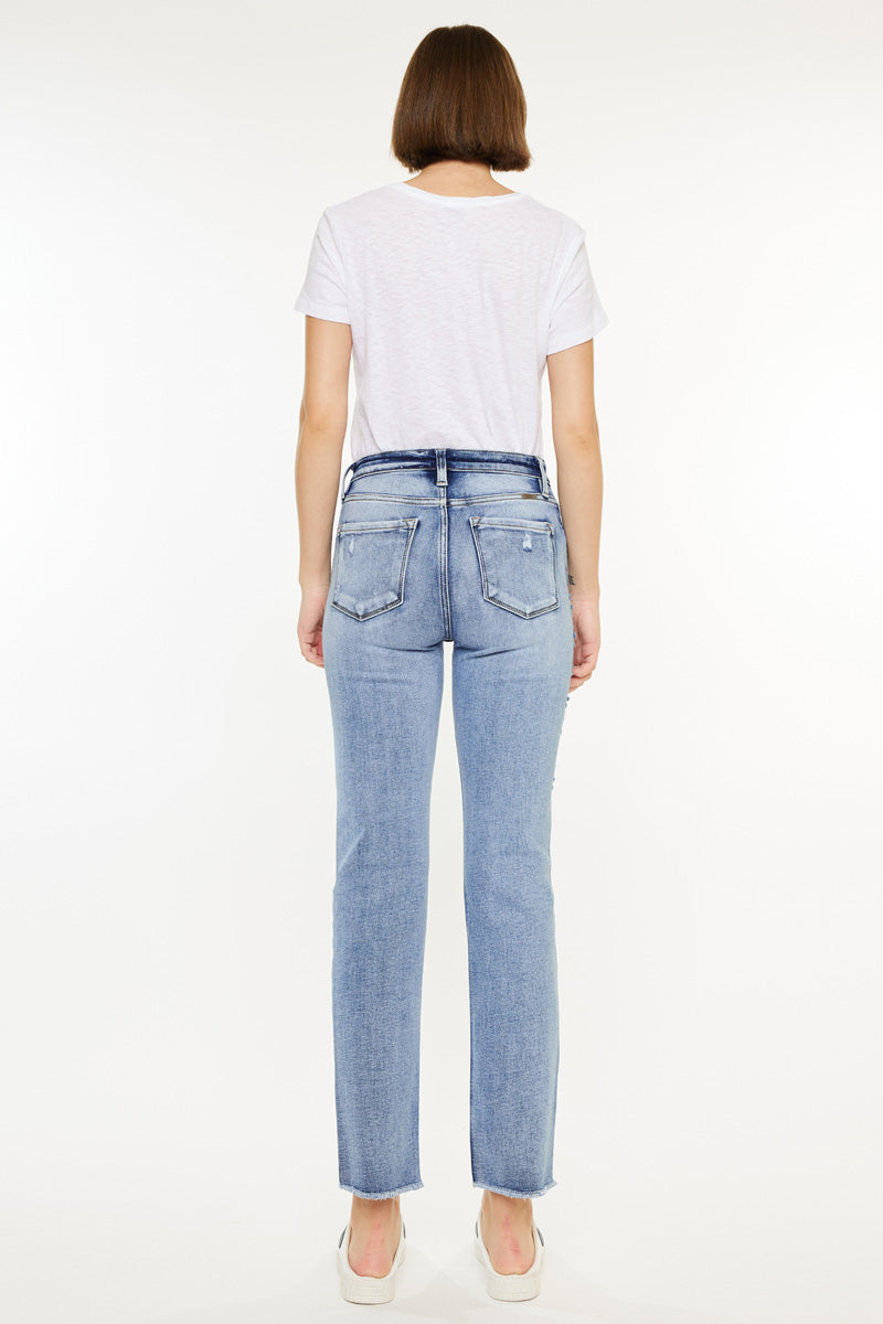 Sadie High Rise Straight Leg Jeans for Women - Stretchy Comfort Denim Pants - Perfect for Casual Wear, Office & Date Nights