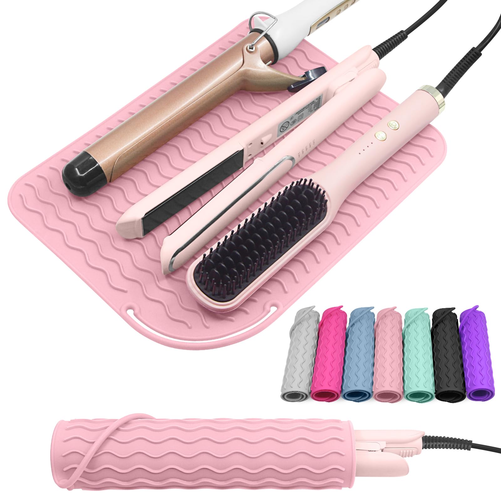 **Heat Resistant Silicone Mat for Hair Styling Tools - 12