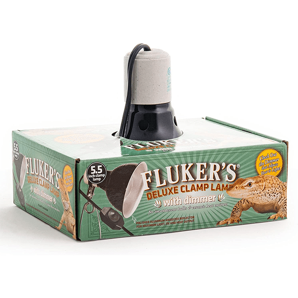 Fluker's Deluxe Clamp Lamp with Dimmer - Adjustable Reptile Heat Lamp for Terrariums, Perfect for Bearded Dragons, Snakes & Lizards - Ideal for Night Viewing & Temperature Control