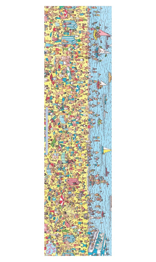 Fruity Where's Wally On The Beach Skateboard Grip Tape - Non-Slip Deck Traction for Surfing, Skateboarding & Longboarding - Perfect for Beach-Themed Skate Decks