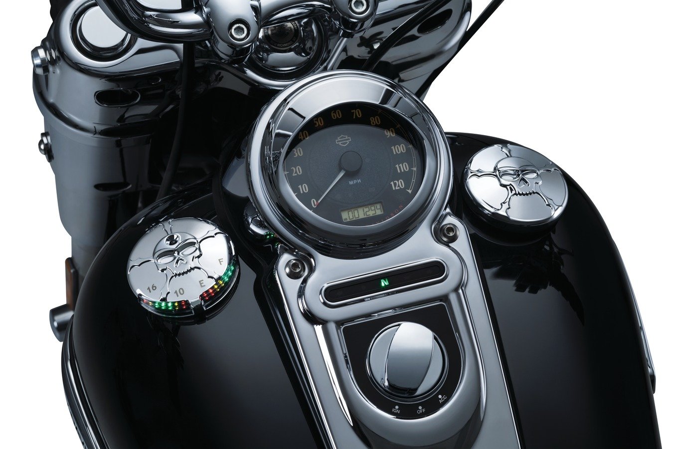 Kuryakyn 7358 Zombie Skull Vented Gas Cap - Right-Hand Thread Chrome Replacement for 1982-2019 Harley-Davidson Motorcycles | Screw-On Fuel Tank Accessory for Custom Bike Builds & Halloween-Themed Rides