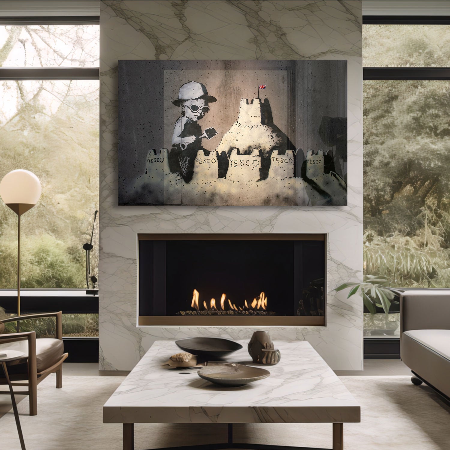 Banksy Tesco Sandcastles Art Print - Unique Street Art Decor for Home & Office | Perfect for Urban Art Lovers & Modern Interior Design