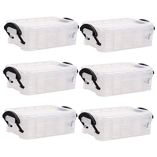 Balacoo 6-Pack Mini Plastic Storage Boxes - Clear Drawer Organizer for Makeup, Office Supplies & Small Items | Perfect for Desk, Vanity & Home Organization