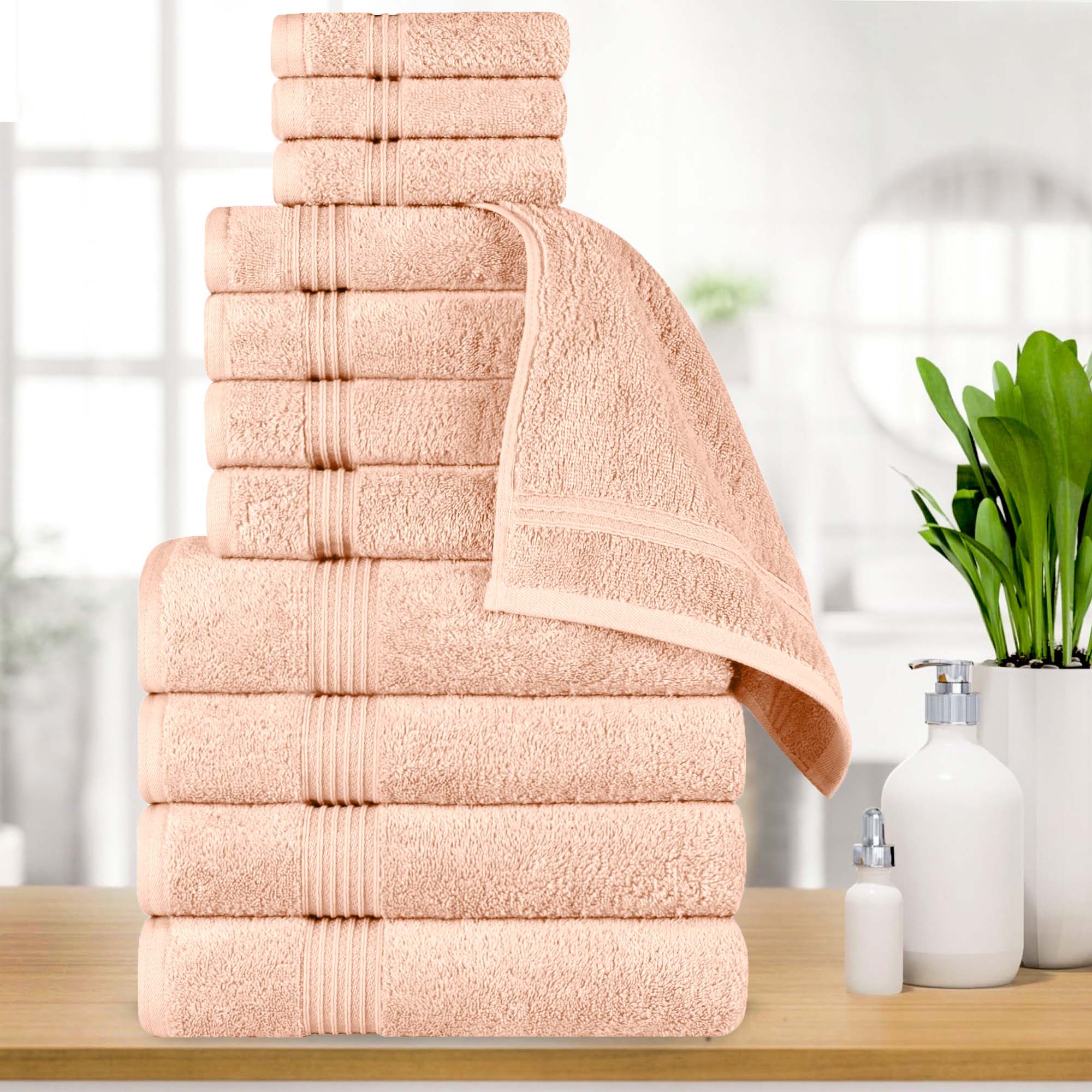 Premium 12-Piece Egyptian Cotton Towel Set - Ultra Soft, Highly Absorbent Bath Towels for Spa, Hotel & Luxury Home Use