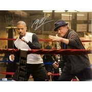 Michael B Jordan & Sylvester Stallone Signed 16x20 Creed Movie Training Photo - Authentic BAS ITP - Perfect for Movie Memorabilia Collectors & Boxing Fans