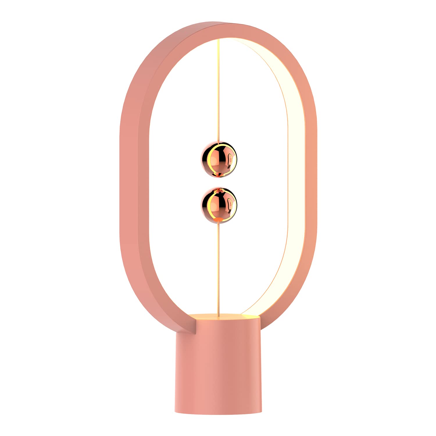 Heng Balance Lamp - Magnetic Levitating LED Desk Lamp with Touch Dimmer, USB Rechargeable, Cordless Floating Night Light for Bedroom, Office & Home Decor | Perfect for Reading, Working & Ambient Lighting (Pink)