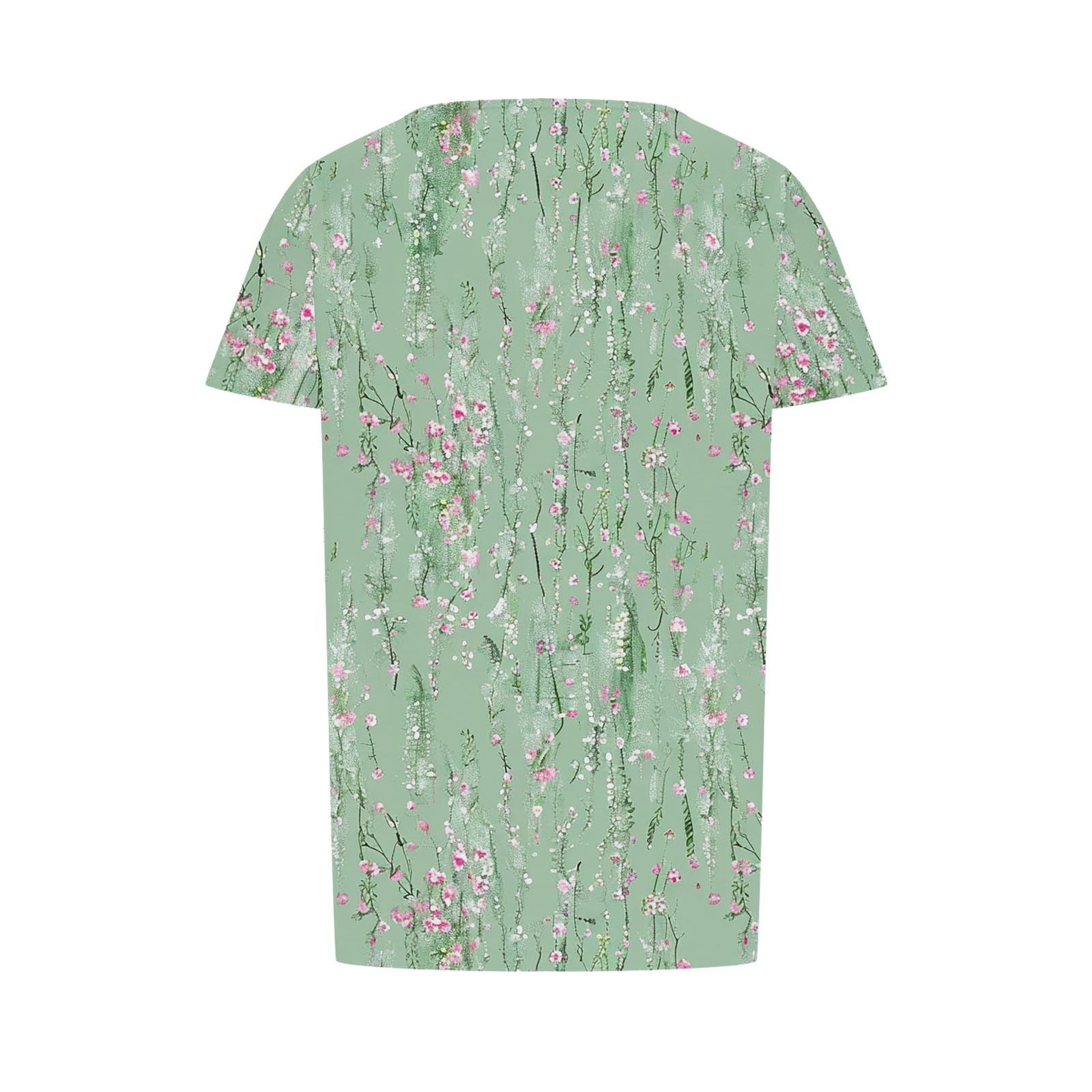Women's Summer Tops - Trendy Elegant Short Sleeve Pleated Tunic with Scoop Neck | Flowy Casual Tee for Work, Date Night & Weekend Outfits