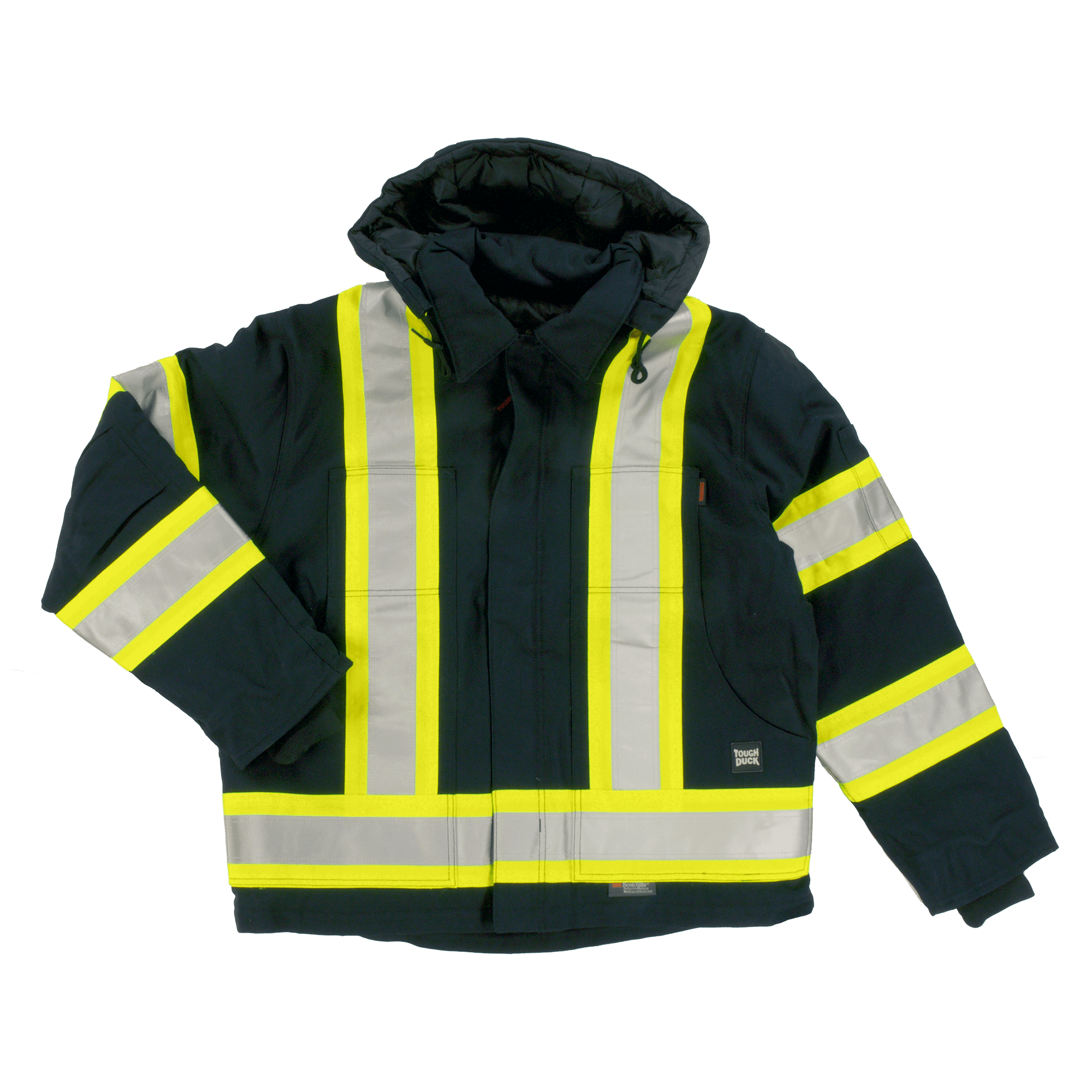 Tough Duck S457 Heavy Duty Safety Jacket - High Visibility Workwear for Construction, Road Work & Outdoor Safety
