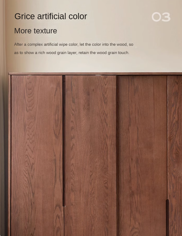 Solid Oak Wood Sliding Door Wardrobe Closet - Modern & Spacious Storage for Bedroom, Walk-In Closet, or Living Room Organization