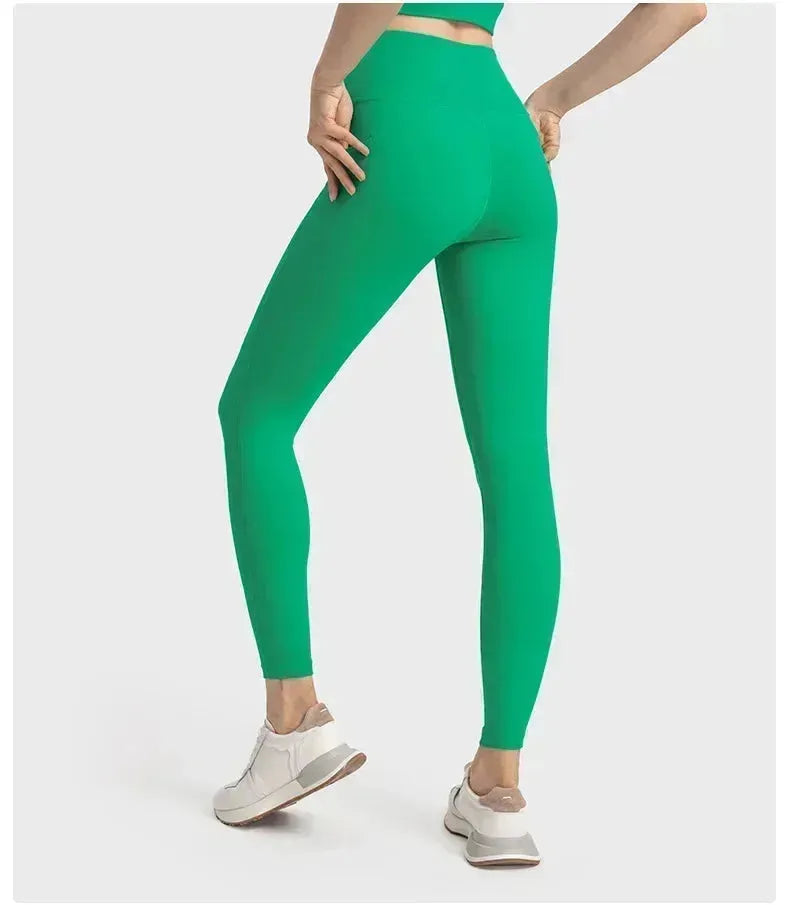 High Waist Yoga Pants with Pockets - Lemon Align Hip Lift Gym Leggings for Women | Nude Fabric Workout Tights for Running, Fitness & Sports | Perfect for Yoga, Gym & Active Lifestyle