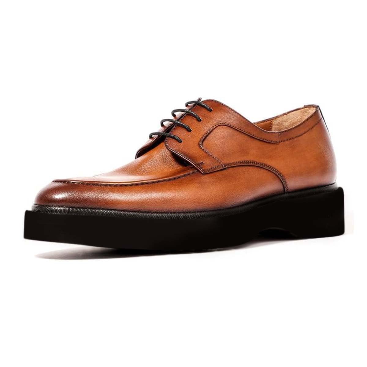 Premium Men's Genuine Leather Oxford Dress Shoes - Business Casual & Formal Slip-On Loafers with Heightened Sole - Perfect for Office, Weddings & Special Occasions