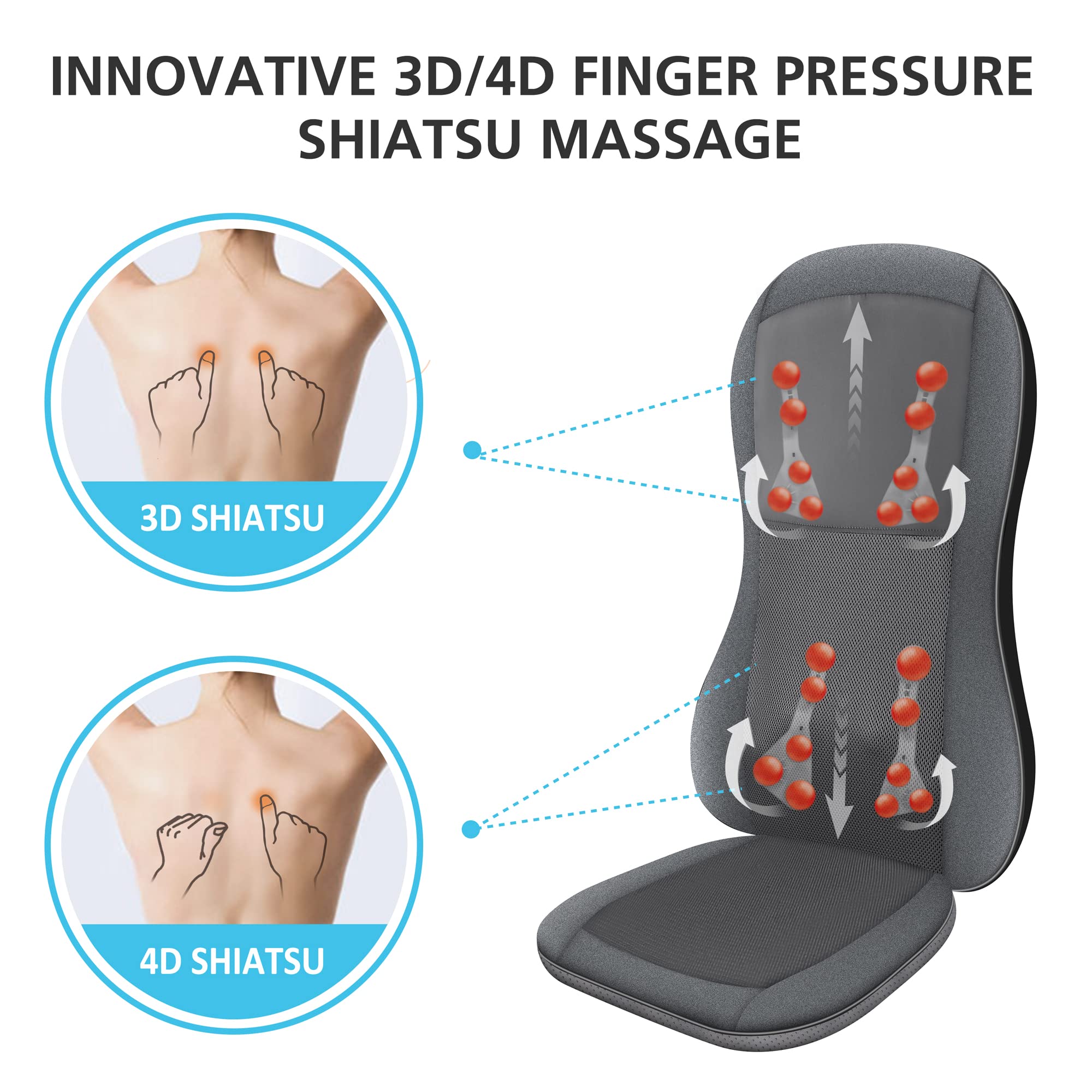 COMFIER 2-in-1 Shiatsu Foot Massager & Ottoman with Heat - Kneading, Vibration, Compression Therapy for Feet, Ankles, Calves & Legs - Relieve Muscle Pain & Fatigue - Perfect for Home Office Relaxation & Post-Workout Recovery