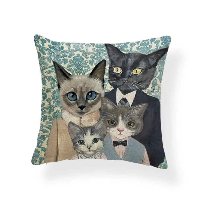 Stylish Cat-Themed Pillow Covers - Soft Decorative Cushion Cases for Living Room, Bedroom, or Nursery - Perfect for Pet Lovers & Home Decor