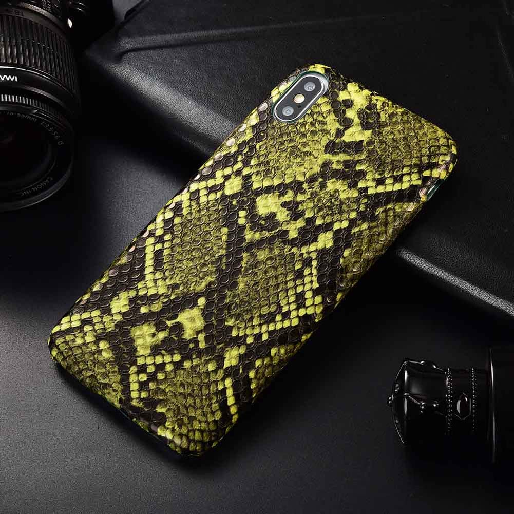 Premium Snake Skin Print PU Leather Phone Case for iPhone XR - Stylish Crocodile Texture Soft Back Cover, Durable & Protective (Snake Green) | Perfect for Everyday Use, Business Meetings & Fashion Accessories